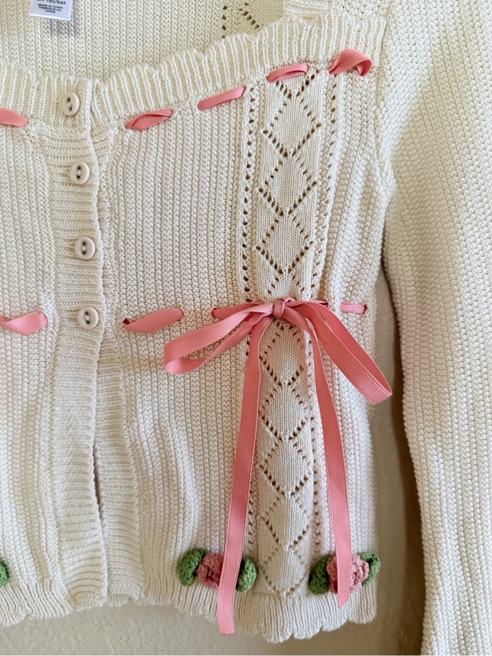 Forever 21 Betsey Johnson Floral Crochet Cardigan Sweater - Picture 3 of 9